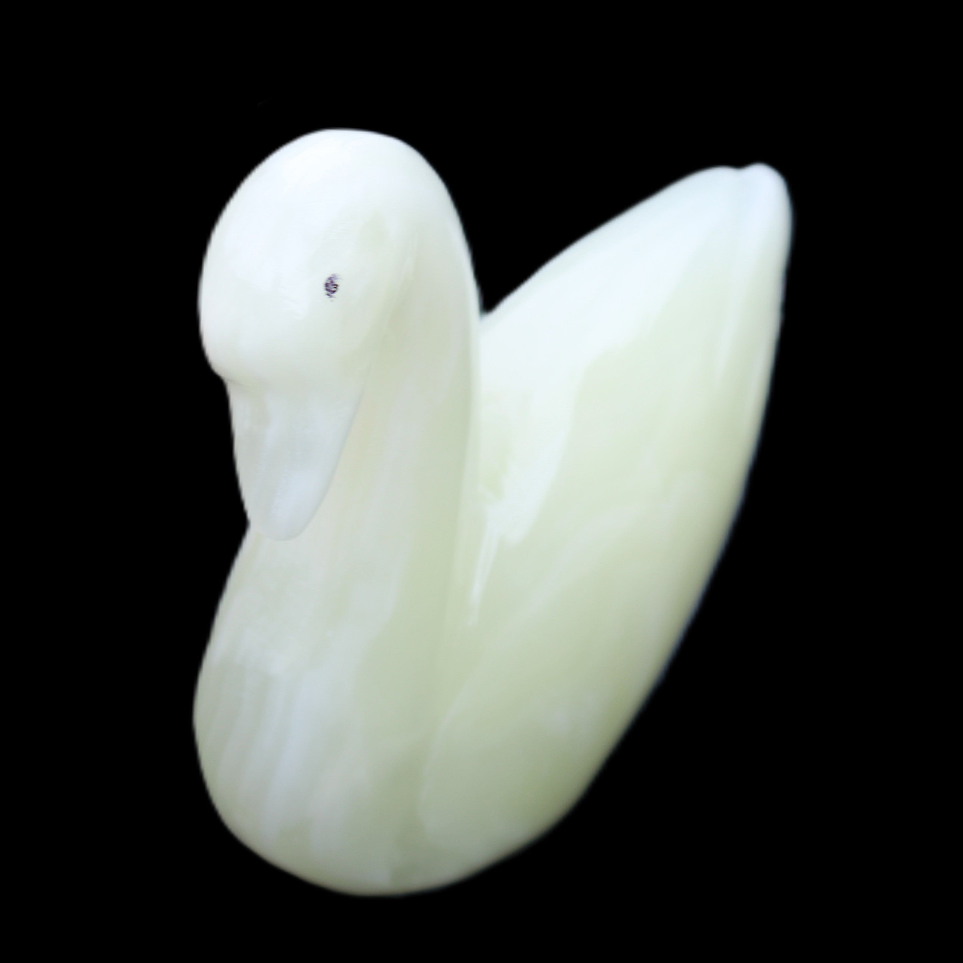 Afghan Jade hand-carved Swan 95*31*87mm 309g in sunlight - Rocks and Things Store