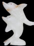 Afghan Jade hand-carved leaping Dolphin pair 78*37*105mm 256g in sunlight - Rocks and Things Store