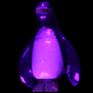 Jade and marble hand-carved Penguin 68*45*97mm 282g in UV light - Rocks and Things Store