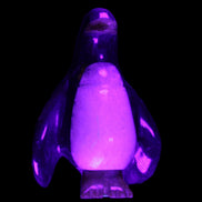 Jade and marble hand-carved Penguin 68*45*97mm 282g in UV light - Rocks and Things Store