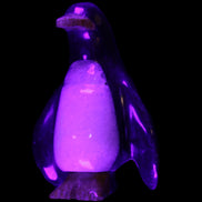 Jade and marble hand-carved Penguin 68*45*97mm 282g in UV light - Rocks and Things Store
