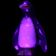 Jade and marble hand-carved Penguin 68*45*97mm 282g in UV light - Rocks and Things Store