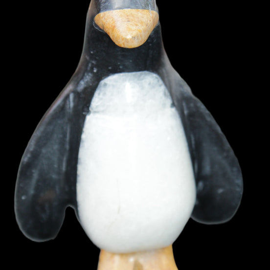 Jade and marble hand-carved Penguin 68*45*97mm 282g in sunlight - Rocks and Things Store