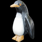 Jade and marble hand-carved Penguin 68*45*97mm 282g in sunlight - Rocks and Things Store