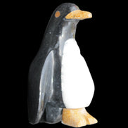 Jade and marble hand-carved Penguin 68*45*97mm 282g in sunlight - Rocks and Things Store