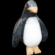 Jade and marble hand-carved Penguin 68*45*97mm 282g in sunlight - Rocks and Things Store
