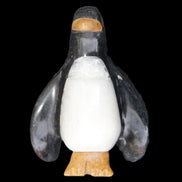 Jade and marble hand-carved Penguin 68*45*97mm 282g in sunlight - Rocks and Things Store