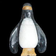 Jade and marble hand-carved Penguin 68*45*97mm 282g in sunlight - Rocks and Things Store