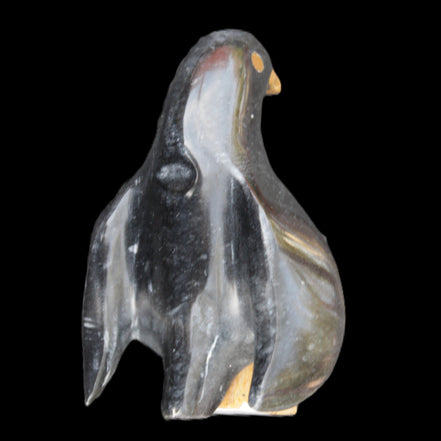 Jade and marble hand-carved Penguin 68*45*97mm 282g in sunlight - Rocks and Things Store