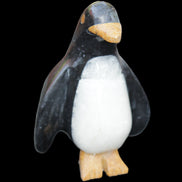 Jade and marble hand-carved Penguin 68*45*97mm 282g in sunlight - Rocks and Things Store