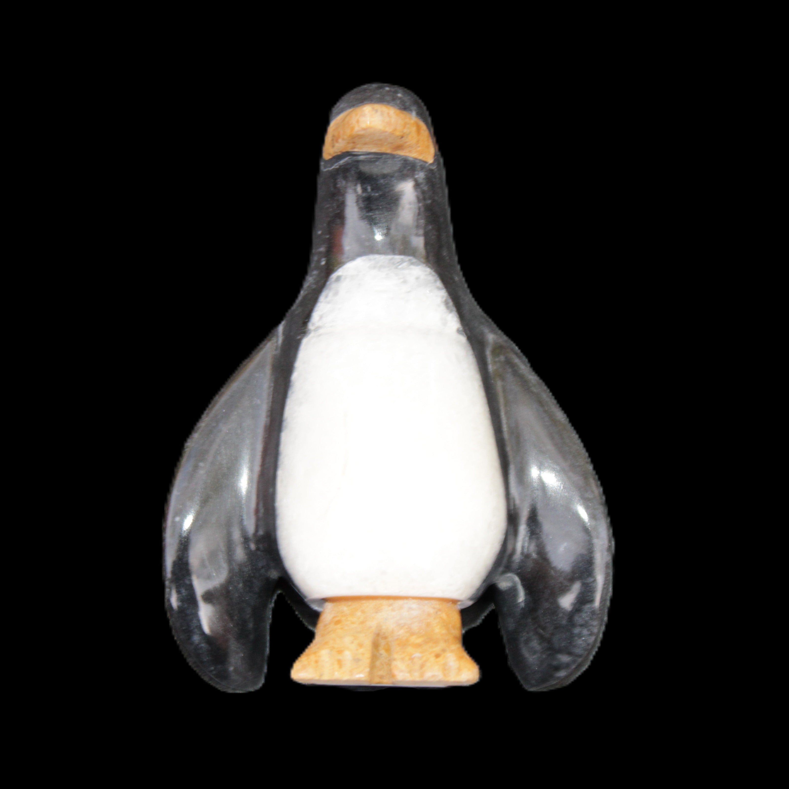 Jade and marble hand-carved Penguin 68*45*97mm 282g in sunlight - Rocks and Things Store