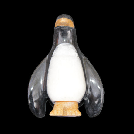 Jade and marble hand-carved Penguin 68*45*97mm 282g in sunlight - Rocks and Things Store