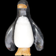Jade and marble hand-carved Penguin 68*45*97mm 282g in sunlight - Rocks and Things Store