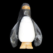 Jade and marble hand-carved Penguin 68*45*97mm 282g in sunlight - Rocks and Things Store