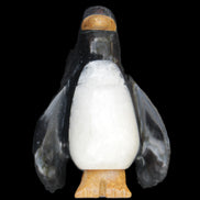 Jade and marble hand-carved Penguin 68*45*97mm 282g in sunlight - Rocks and Things Store