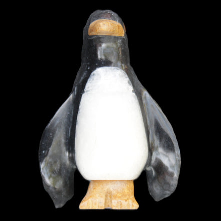 Jade and marble hand-carved Penguin 68*45*97mm 282g in sunlight - Rocks and Things Store