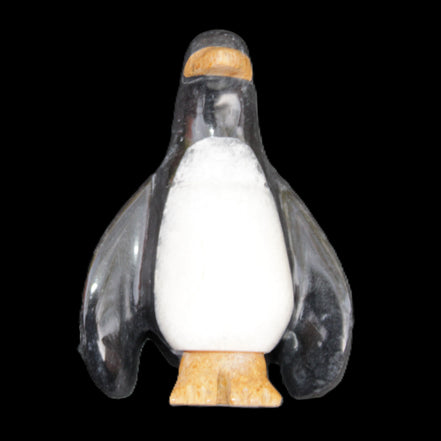 Jade and marble hand-carved Penguin 68*45*97mm 282g in sunlight - Rocks and Things Store