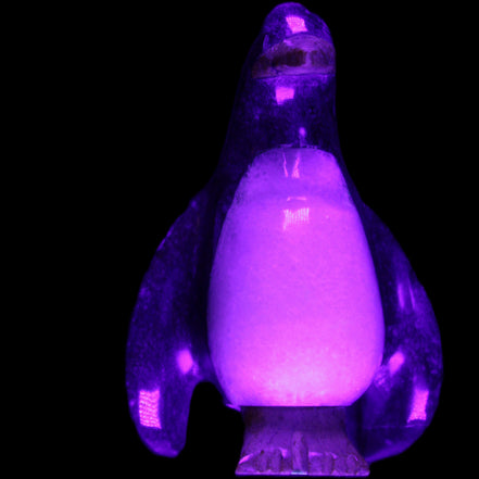 Jade and marble hand-carved Penguin 68*48*103mm 276g in UV light - Rocks and Things Store
