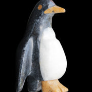 Jade and marble hand-carved Penguin 68*48*103mm 276g in sunlight - Rocks and Things Store