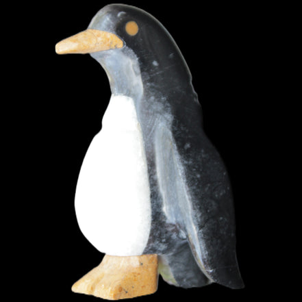 Jade and marble hand-carved Penguin 68*48*103mm 276g in sunlight - Rocks and Things Store