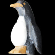 Jade and marble hand-carved Penguin 68*48*103mm 276g in sunlight - Rocks and Things Store
