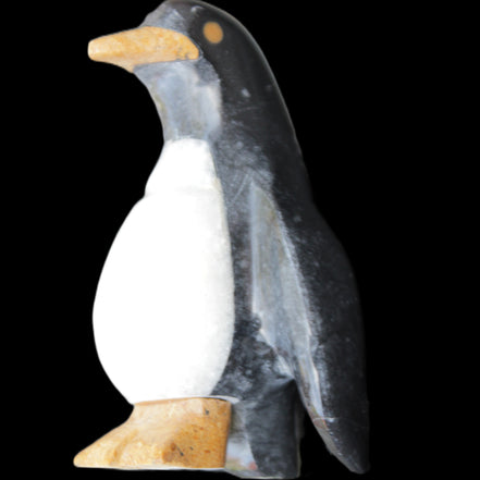 Jade and marble hand-carved Penguin 68*48*103mm 276g in sunlight - Rocks and Things Store