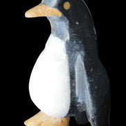 Jade and marble hand-carved Penguin 68*48*103mm 276g in sunlight - Rocks and Things Store