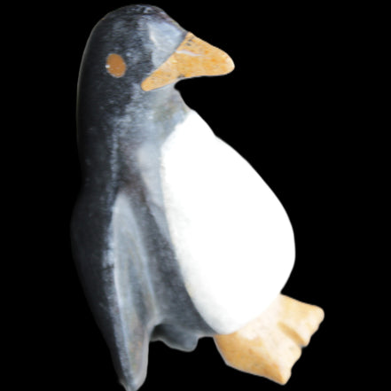 Jade and marble hand-carved Penguin 68*48*103mm 276g in sunlight - Rocks and Things Store