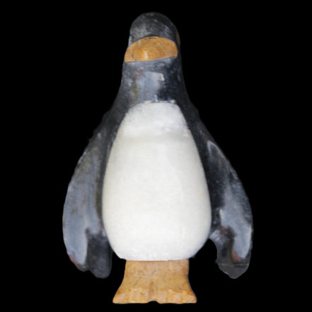 Jade and marble hand-carved Penguin 68*48*103mm 276g in sunlight - Rocks and Things Store