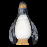 Jade and marble hand-carved Penguin 68*48*103mm 276g in sunlight - Rocks and Things Store