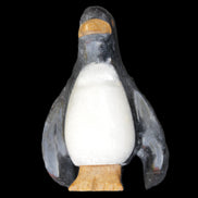 Jade and marble hand-carved Penguin 68*48*103mm 276g in sunlight - Rocks and Things Store