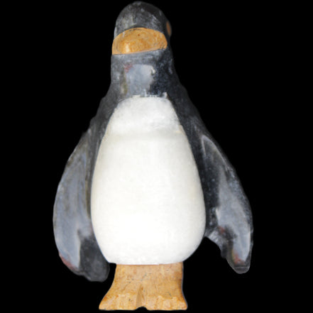 Jade and marble hand-carved Penguin 68*48*103mm 276g in sunlight - Rocks and Things Store