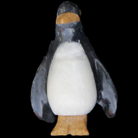 Jade and marble hand-carved Penguin 68*48*103mm 276g in sunlight - Rocks and Things Store
