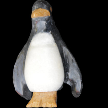Jade and marble hand-carved Penguin 68*48*103mm 276g in sunlight - Rocks and Things Store
