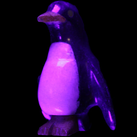 Jade and marble hand-carved Penguin 66*47*104mm 285g in UV light - Rocks and Things Store
