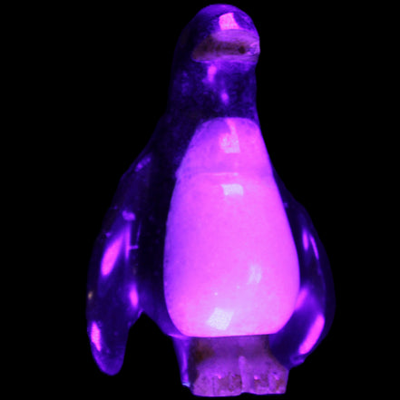 Jade and marble hand-carved Penguin 66*47*104mm 285g in UV light - Rocks and Things Store