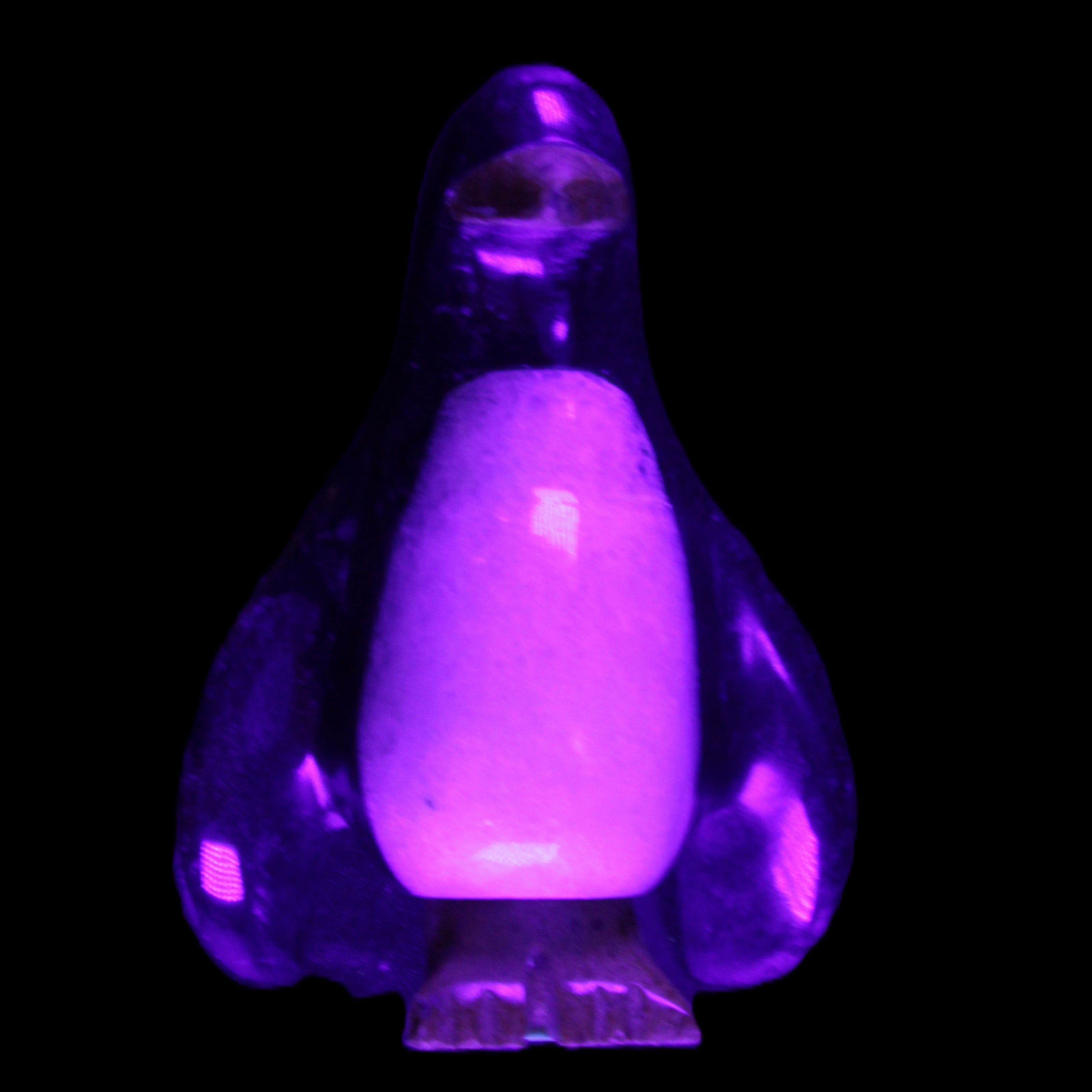 Jade and marble hand-carved Penguin 66*47*104mm 285g in UV light - Rocks and Things Store