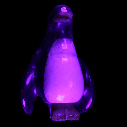 Jade and marble hand-carved Penguin 66*47*104mm 285g in UV light - Rocks and Things Store