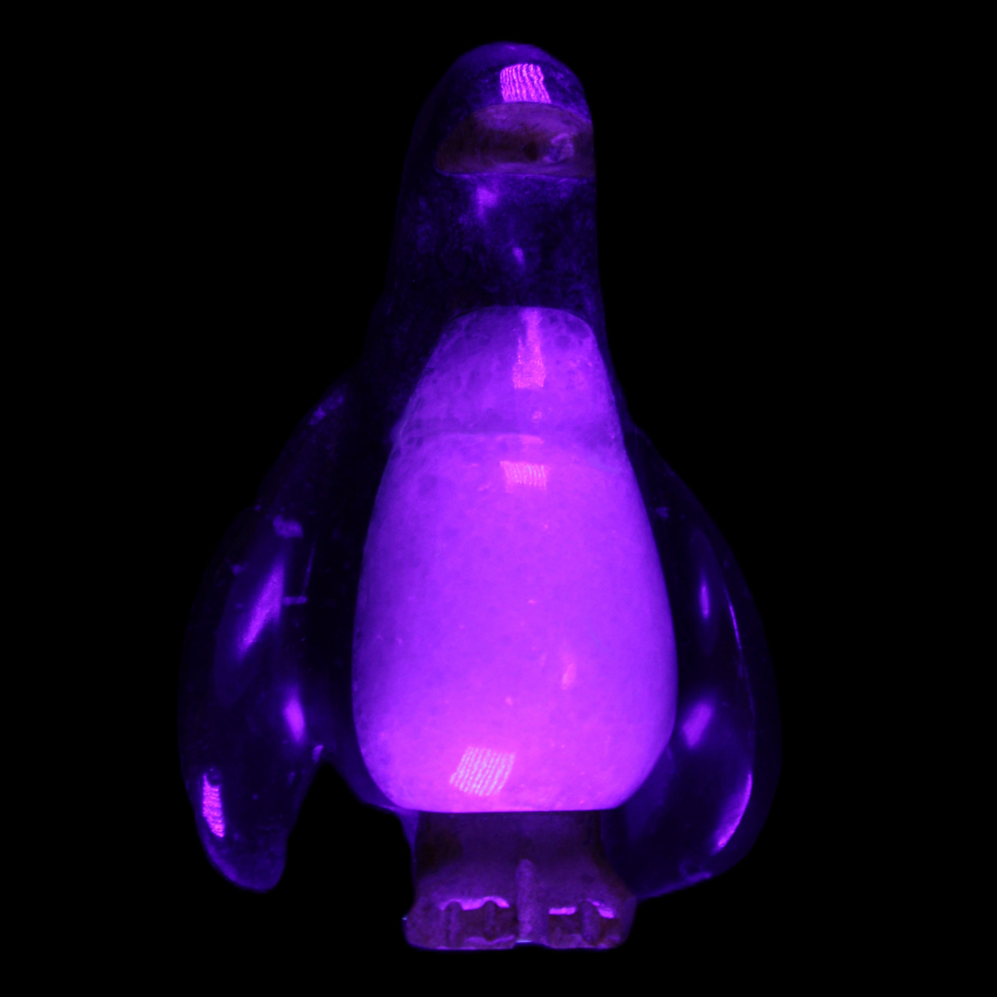 Jade and marble hand-carved Penguin 66*47*104mm 285g in UV light - Rocks and Things Store