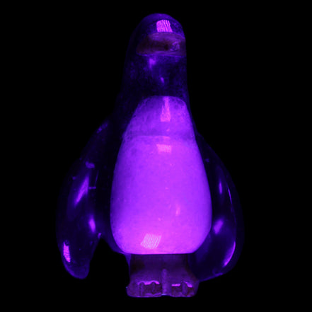 Jade and marble hand-carved Penguin 66*47*104mm 285g in UV light - Rocks and Things Store