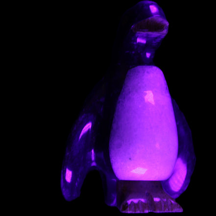 Jade and marble hand-carved Penguin 66*47*104mm 285g in UV light - Rocks and Things Store