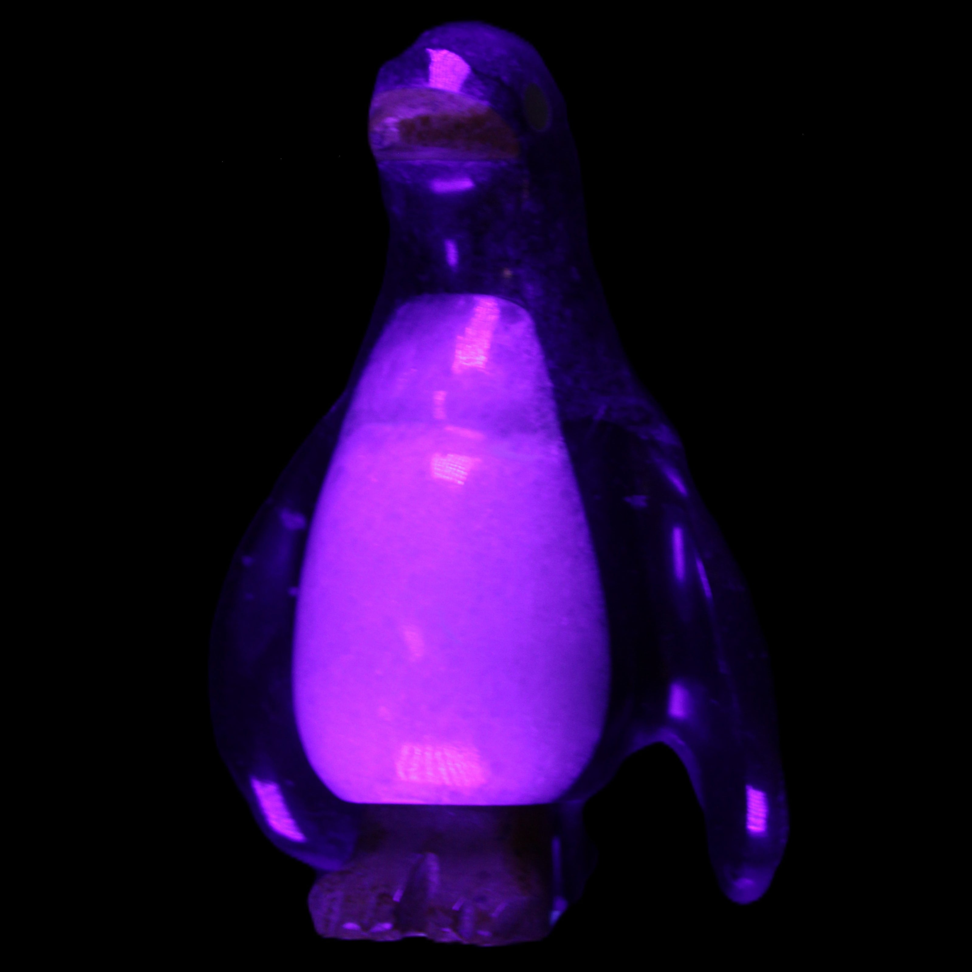 Jade and marble hand-carved Penguin 66*47*104mm 285g in UV light - Rocks and Things Store