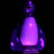 Jade and marble hand-carved Penguin 66*47*104mm 285g in UV light - Rocks and Things Store