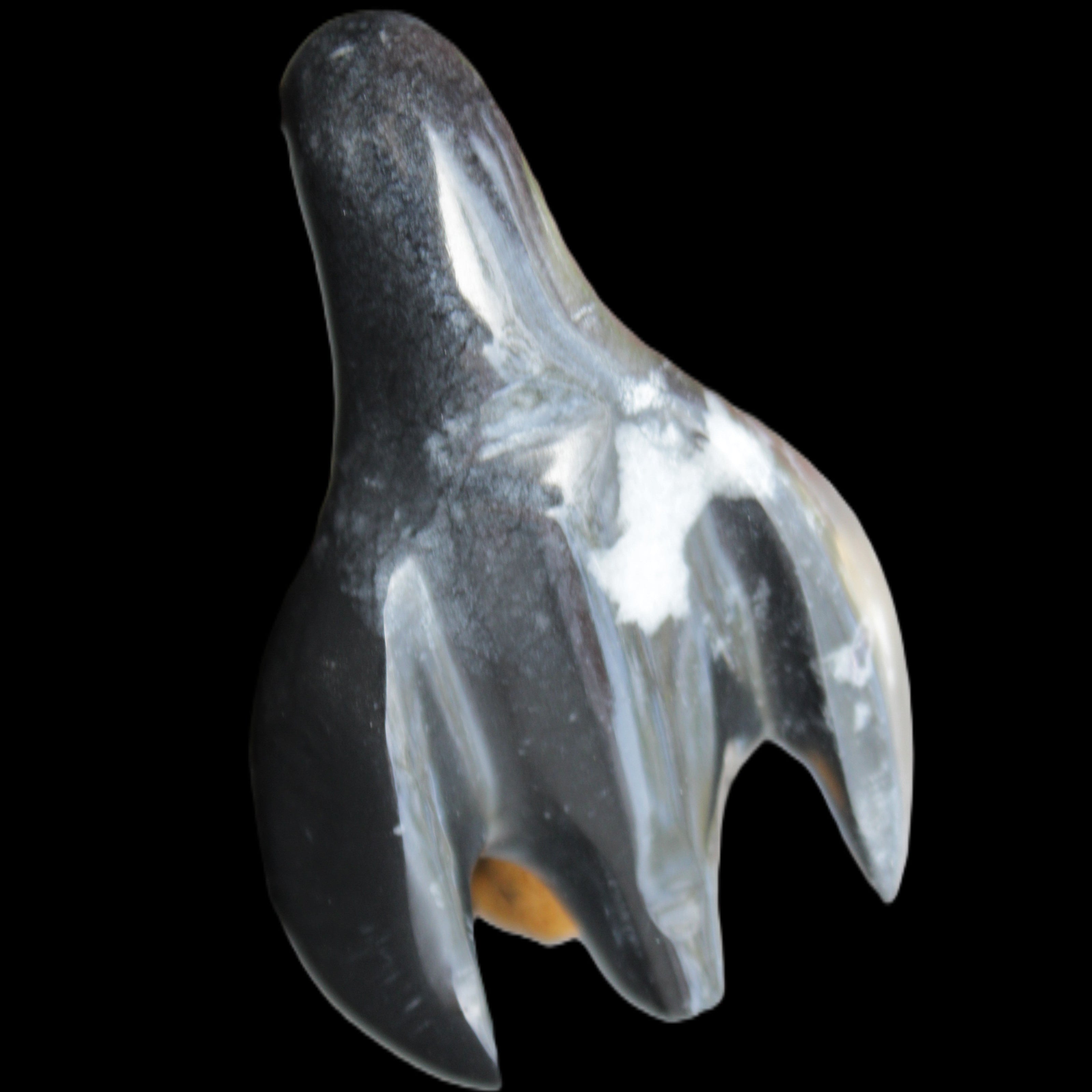 Jade and marble hand-carved Penguin 66*47*104mm 285g in sunlight - Rocks and Things Store