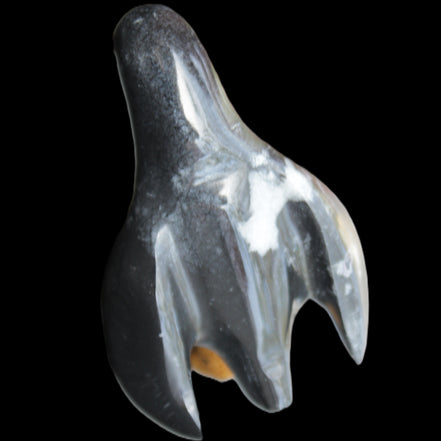 Jade and marble hand-carved Penguin 66*47*104mm 285g in sunlight - Rocks and Things Store