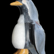 Jade and marble hand-carved Penguin 66*47*104mm 285g in sunlight - Rocks and Things Store