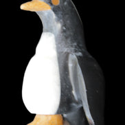 Jade and marble hand-carved Penguin 66*47*104mm 285g in sunlight - Rocks and Things Store