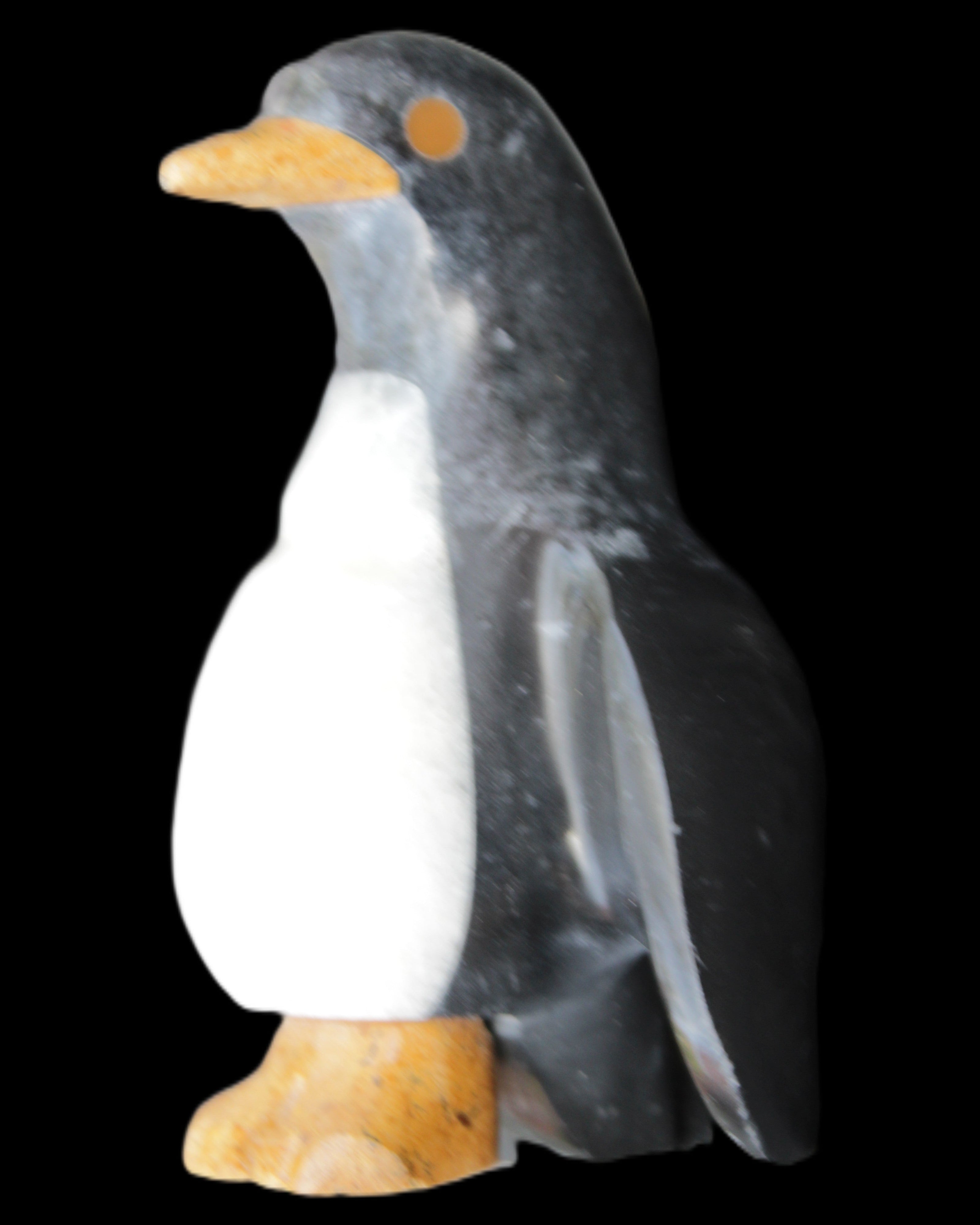 Jade and marble hand-carved Penguin 66*47*104mm 285g in sunlight - Rocks and Things Store