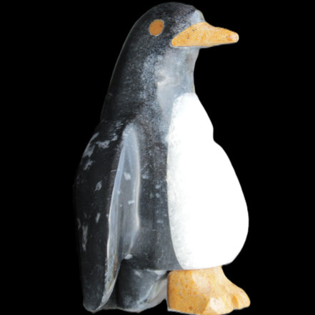 Jade and marble hand-carved Penguin 66*47*104mm 285g in sunlight - Rocks and Things Store