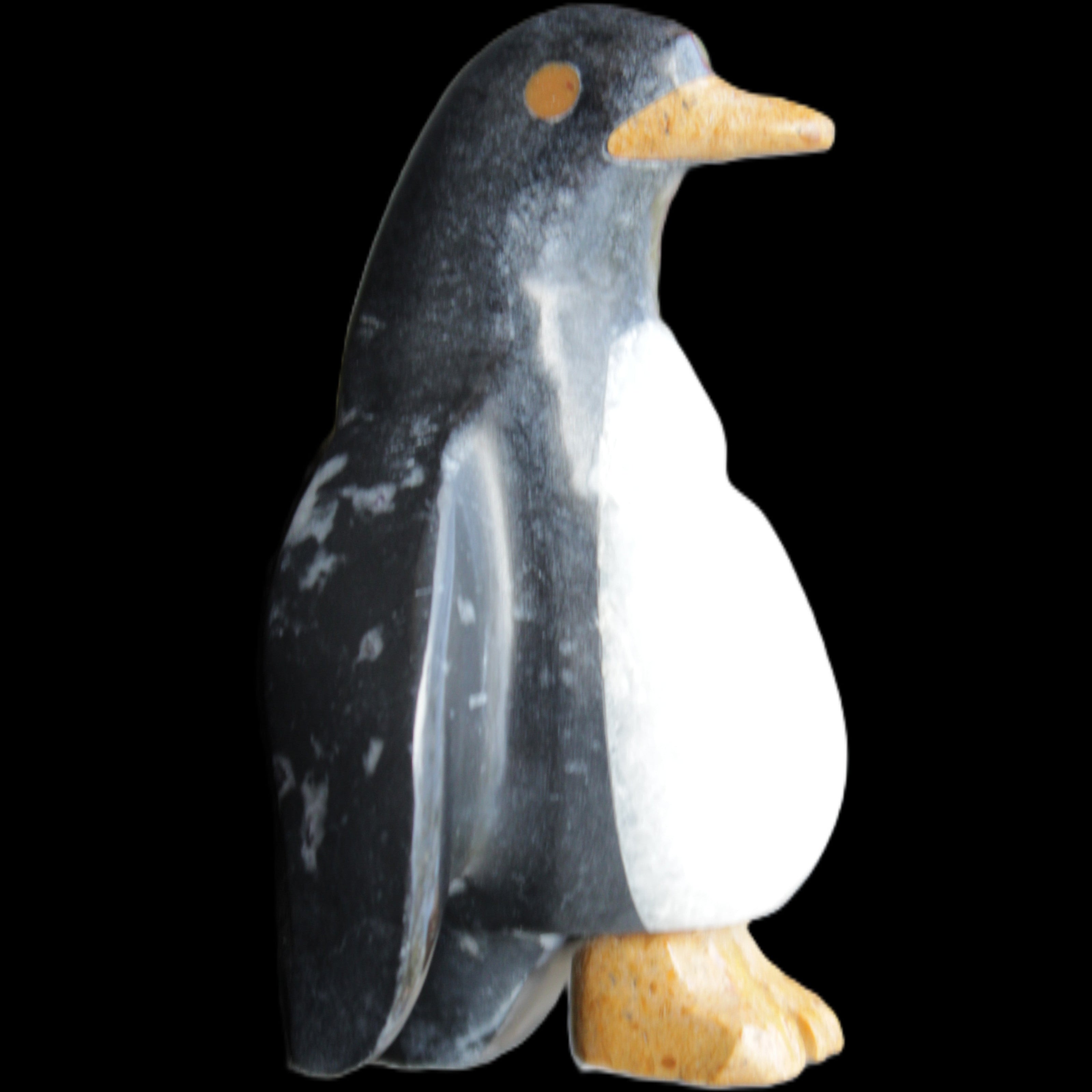 Jade and marble hand-carved Penguin 66*47*104mm 285g in sunlight - Rocks and Things Store